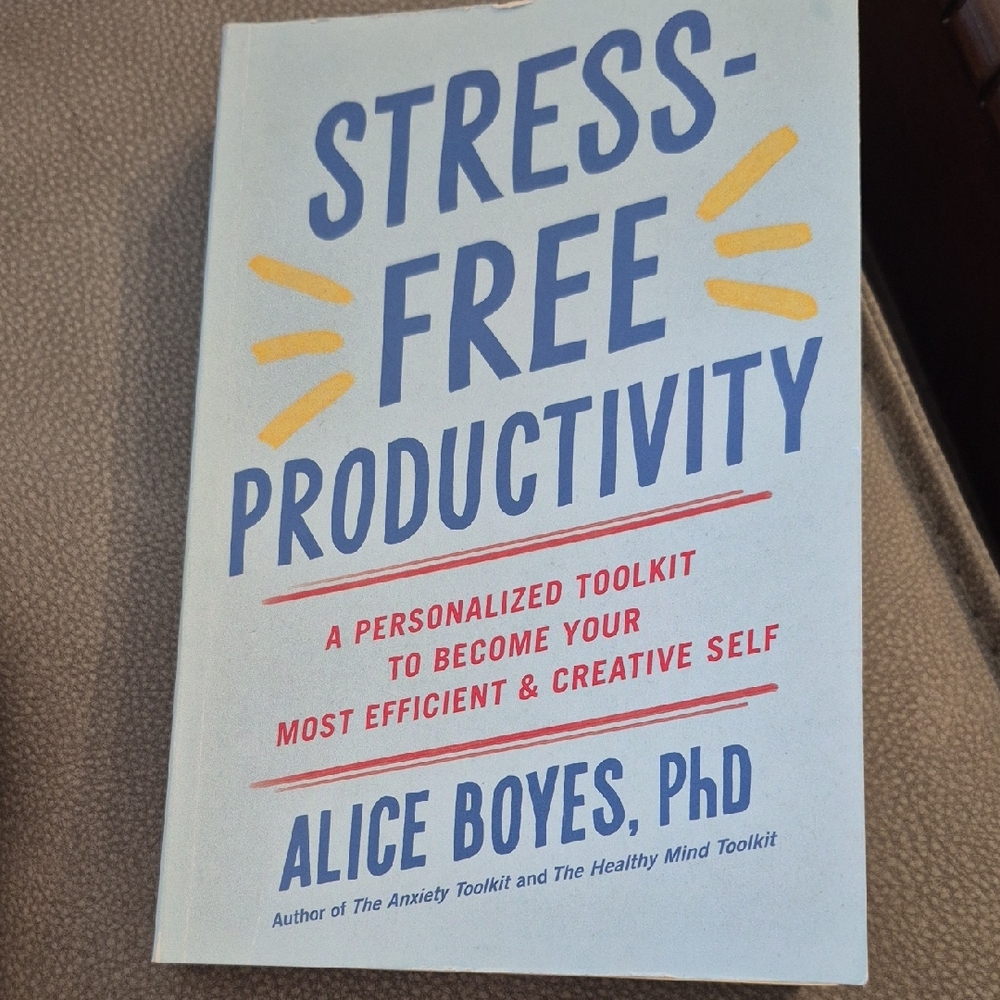 Stress-Free Productivity Book by Alice Boyes - Blue and Red Cover